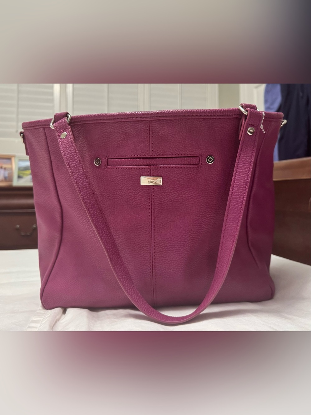 Tignanello Raspberry Pink Pebbled Leather Shoulder Tote